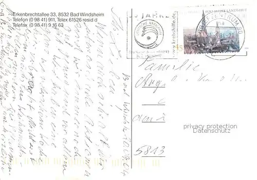 AK / Ansichtskarte Bad_Windsheim Residenz Bad Windsheim  Bad_Windsheim