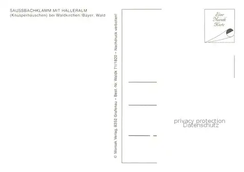 AK / Ansichtskarte Waldkirchen_Niederbayern Saussbachklamm mit Halleralm Waldkirchen Niederbayern