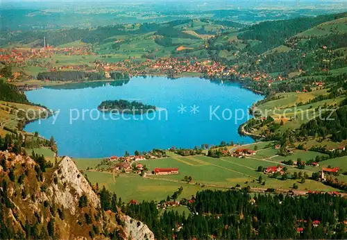 AK / Ansichtskarte Fischhausen_Schliersee Fliegeraufnahme mit Hausham Fischhausen Schliersee