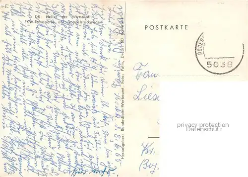 AK / Ansichtskarte Rodenkirchen_Koeln PWK Transporte auf Doppelstockwagen der Deutschen Bahn Rodenkirchen Koeln