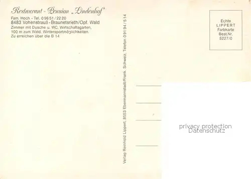 AK / Ansichtskarte Braunetsrieth Restaurant Lindenhof Gaestezimmer Ortsansicht mit Platte Braunetsrieth