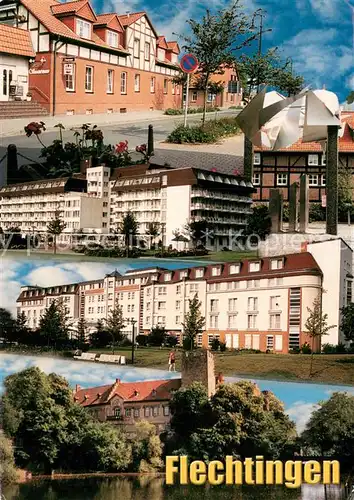 AK / Ansichtskarte Flechtingen Spetze Skulptur Prophyrsegel Median Kliniken Wasserschloss Flechtingen