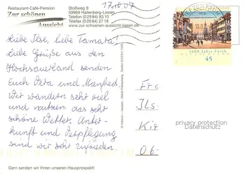 AK / Ansichtskarte Liesen Restaurant Cafe Zur Schoenen Aussicht Garten Bar Gastraum Liesen