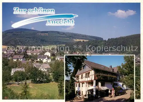 AK / Ansichtskarte Liesen Restaurant Pension Zur schoenen Aussicht Panorama Liesen