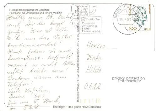 AK / Ansichtskarte Heiligenstadt_Eichsfeld Fachklinik fuer Orthopaedie Heiligenstadt_Eichsfeld