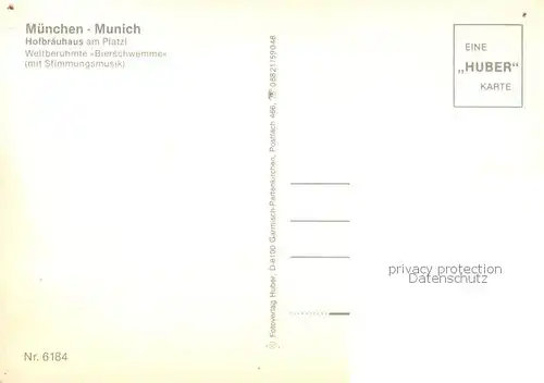 AK / Ansichtskarte Muenchen Hofbraeuhaus am Platzl Gastraum mit Stimmungsmusik Muenchen