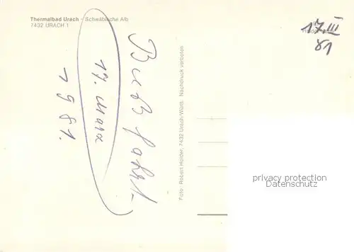 AK / Ansichtskarte Urach_Bad Thermalbad Urach_Bad
