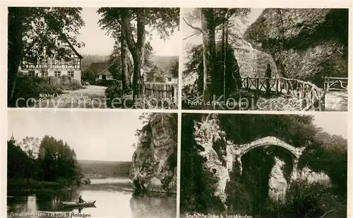 AK / Ansichtskarte Inzigkofen Nickhof Fuerstliche Anlagen Amalienfelsen Teufelsbruecke Inzigkofen