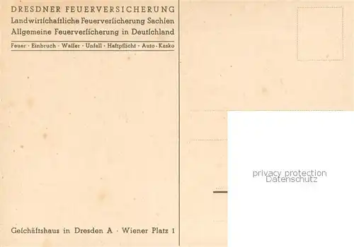 AK / Ansichtskarte Dresden_Elbe Geschaeftshaus Wiener Platz Dresdner Feuerversicherung 