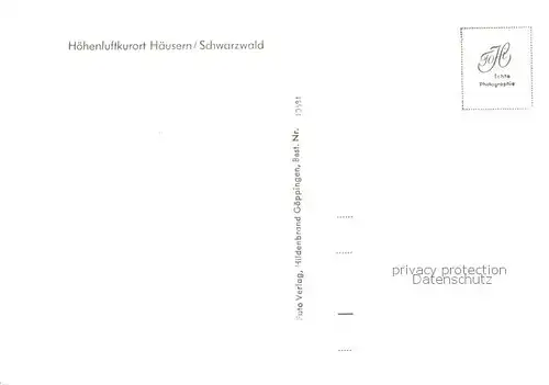 AK / Ansichtskarte Haeusern_Schwarzwald Hoehenluftkurort Haeusern Schwarzwald