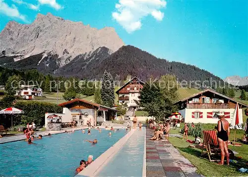 AK / Ansichtskarte Ehrwald_Tirol Hotel Spielmann Schwimmbad Ehrwald Tirol