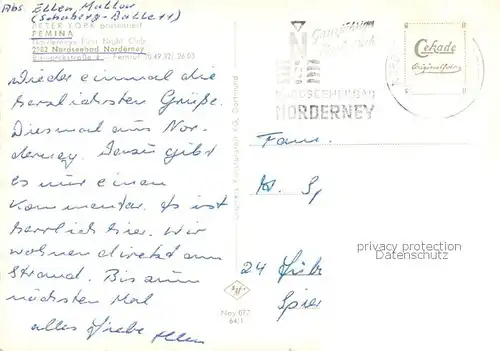 AK / Ansichtskarte Norderney_Nordseebad Night Club Femina Norderney_Nordseebad