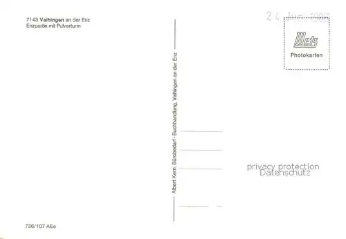 AK / Ansichtskarte Vaihingen_Enz Enzpartie mit Pulverturm Vaihingen Enz