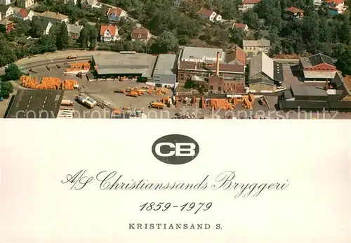 AK / Ansichtskarte Kristiansand_Norge Fliegeraufnahme A S Christianssands Bruggeri 