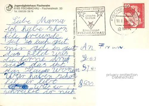 AK / Ansichtskarte Fischbachau Jugendgaestehaus Fischeralm Aussenansicht Fischbachau