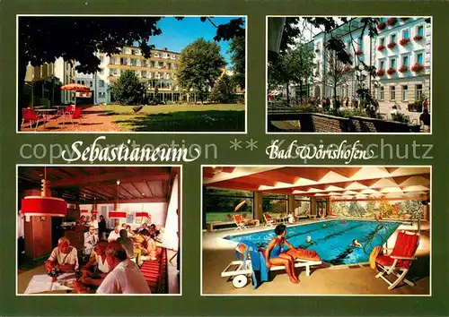 AK / Ansichtskarte Bad_Woerishofen Kneipp Kurklinik Sebastianeum Teilansichten m. Hallenbad Bad_Woerishofen