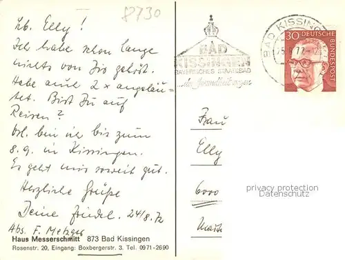 AK / Ansichtskarte Bad_Kissingen Haus Messerschmitt Bad_Kissingen