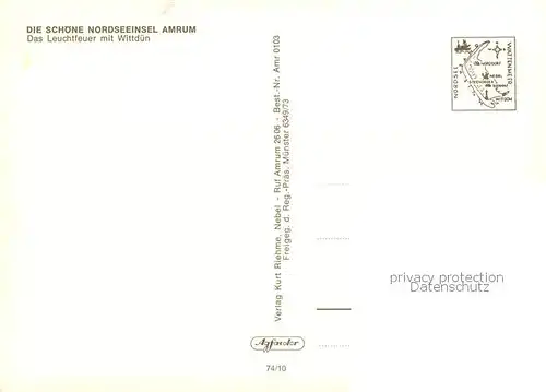 AK / Ansichtskarte Amrum Fliegeraufnahme Leuchtfeuer m. Wittduen Amrum