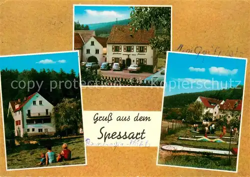AK / Ansichtskarte Aschaffenburg_Main Gasthaus u. Pension Bamberger Muehle Teilansichten Aschaffenburg Main