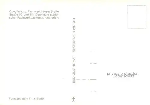AK / Ansichtskarte Quedlinburg Fachwerkhaeuser Breite Quedlinburg