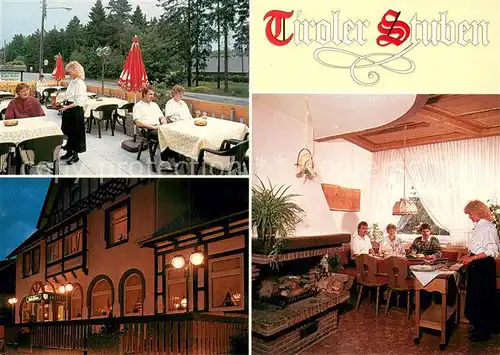 AK / Ansichtskarte Osterode_Harz Hotel Restaurant Tiroler Stuben Innen  u. Aussenansicht Osterode_Harz