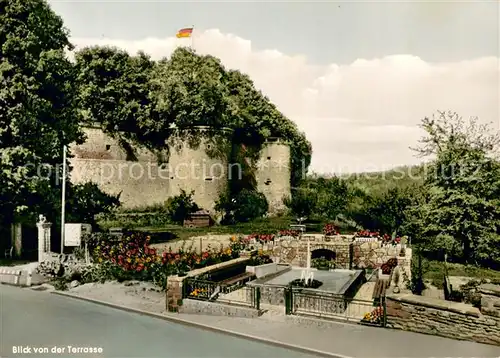 AK / Ansichtskarte Kirn_Nahe Schloss Dhaun Brunnen Gruenanlage Kirn_Nahe