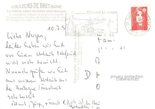 AK / Ansichtskarte Saint_Mathieu_Pointe_La_Plougonvelin Der Semaphor   Die Abtei   Leuchtturm u. Kapelle 