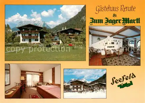 AK / Ansichtskarte Seefeld_Tirol Gaestehaus Renate u. Zum Jaeger Martie Teilansichten Sommer Winter Seefeld Tirol