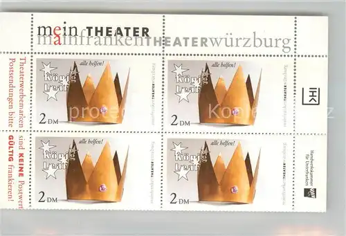 AK / Ansichtskarte Wuerzburg Theater Werbemarken Wuerzburg