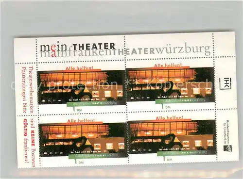AK / Ansichtskarte Wuerzburg Theaterwerbemarken Mainfranken Theater Wuerzburg