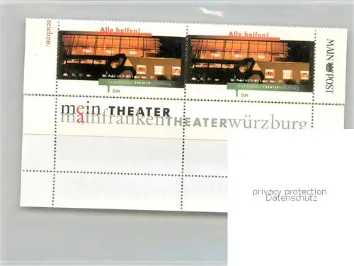 AK / Ansichtskarte Wuerzburg Theaterwerbemarken Mainfranken Theater Wuerzburg