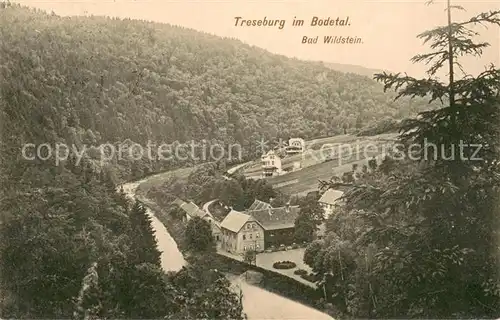 AK / Ansichtskarte Treseburg_Harz Panorama Blick ins Bodetal Bad Wildstein Treseburg Harz