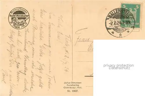 AK / Ansichtskarte Bodetal_Bodethal_Harz Hotel Waldkater Felsen Relief 