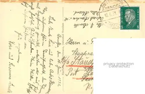 AK / Ansichtskarte Arendsee_Ostsee Strandpromenade Ostseebad Arendsee_Ostsee