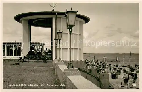 AK / Ansichtskarte Binz_Ruegen Ostseebad Kurkonzertplatz Strand Binz_Ruegen