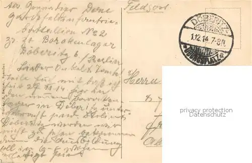 AK / Ansichtskarte Doeberitz_Truppenuebungsplatz Baracken Lager Feldpost Doeberitz