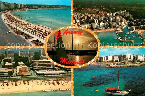 AK / Ansichtskarte El_Arenal_Mallorca_ES Fliegeraufnahme Strand Teilansichten 