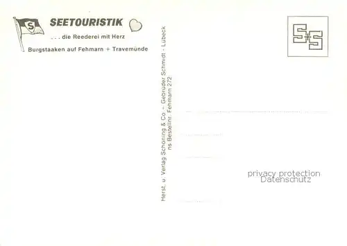 AK / Ansichtskarte Burgstaaken_Insel_Fehmarn Fliegeraufnahme Seetouristik   Ladungsbruecken MS Poseidon u. MS Kaeptn Brass 