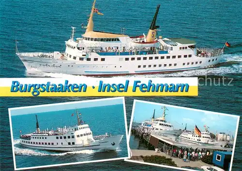 AK / Ansichtskarte Burgstaaken_Insel_Fehmarn Fliegeraufnahme MS Poseidon u. MS Femarn 