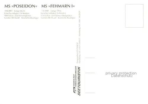 AK / Ansichtskarte Burgstaaken_Insel_Fehmarn Fliegeraufnahme MS Poseidon u. MS Femarn 