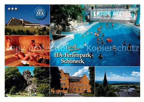 AK / Ansichtskarte Schoeneck_Vogtland IFA Ferienpark Hallenbad Sauna Alter Soell Rathaus  Schoeneck_Vogtland