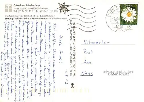 AK / Ansichtskarte Mehltheuer_Vogtland Gaestehaus Friedenshort Innen  u. Aussenansicht Mehltheuer_Vogtland