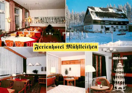 AK / Ansichtskarte Muehlleithen_Klingenthal Ferienhotel Muehlleithen Innen  u. AUssenansichten Winter Muehlleithen_Klingenthal