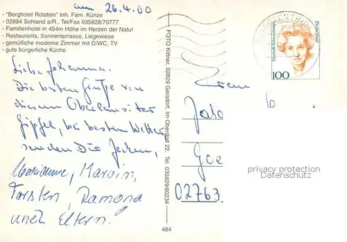 AK / Ansichtskarte Sohland_Rotstein Fliegeraufnahme Berghotel Rotstein 