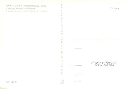 AK / Ansichtskarte Hettstedt Walzwerk Hettstedt Erholungsheim Meisdorf Hettstedt