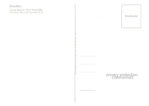 AK / Ansichtskarte Weiden_Oberpfalz BraeuWirt Unterer Markt Sudkessel Georgs Keller Festkeller Malztenne Wirtsstubn Weiden Oberpfalz