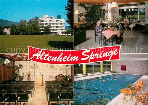 AK / Ansichtskarte Springe_Deister altenheim Springe Gastraum Hauskapelle Hallenbad Springe_Deister