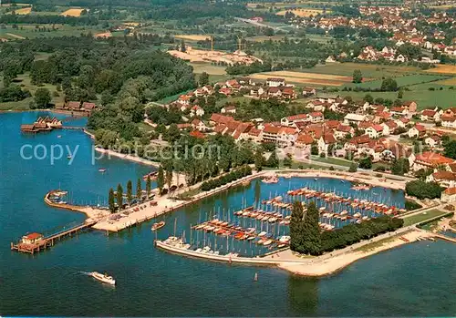 AK / Ansichtskarte Unteruhldingen_Bodensee Fliegeraufnahme mit _Yachthafen 