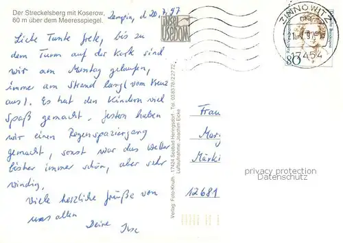 AK / Ansichtskarte Insel_Usedom Streckelsberg mit Koserow Fliegeraufnahme Insel Usedom