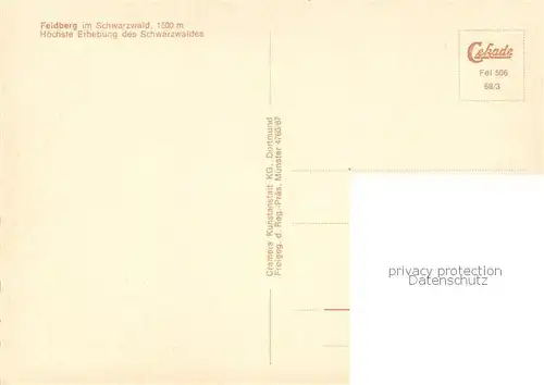 AK / Ansichtskarte Feldberg_1450m_Schwarzwald Fliegeraufnahme 